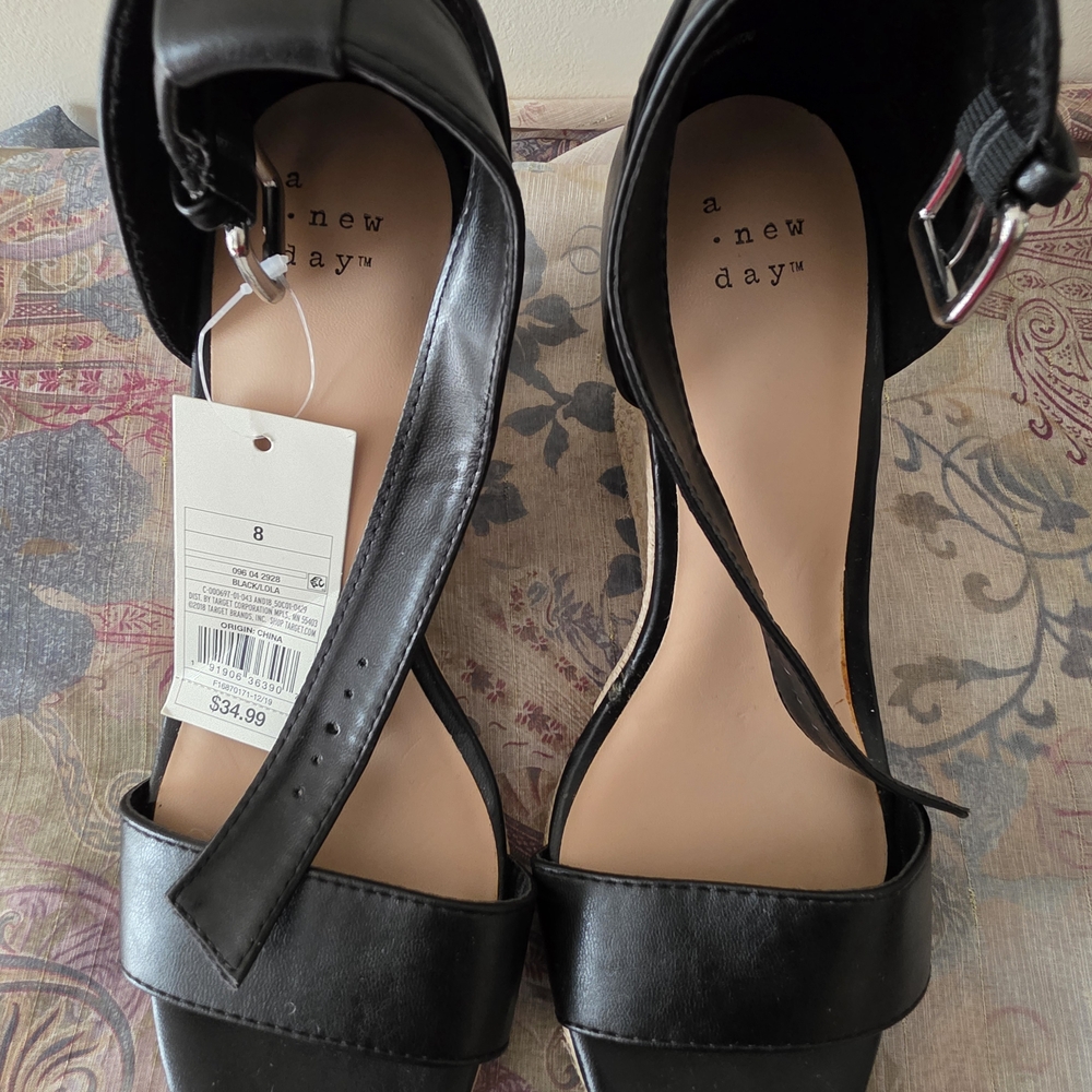 A New Day Black Heeled Sandals